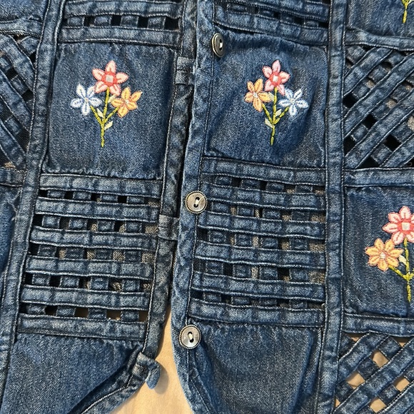 90’Denim patch work Vest - Picture 4 of 6